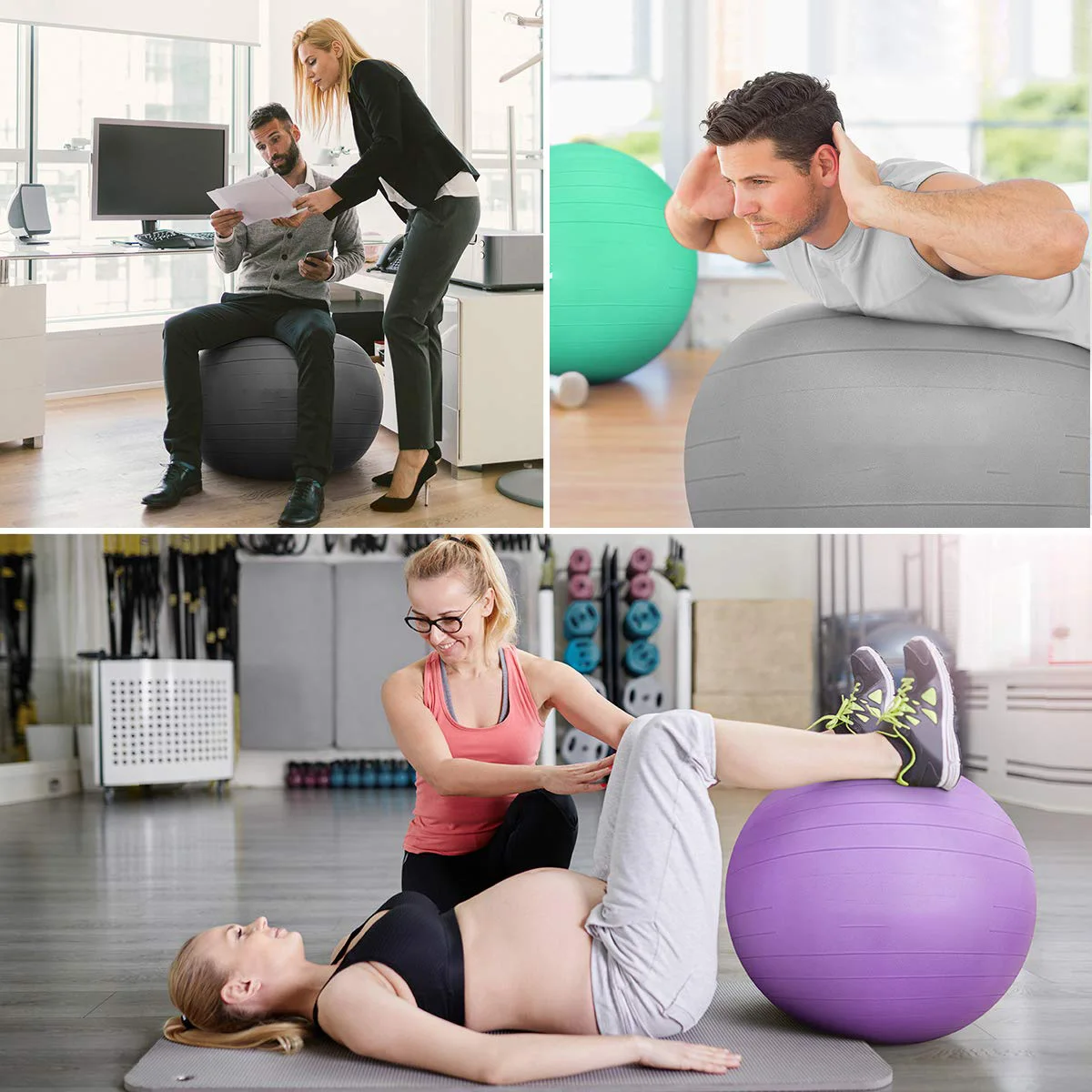 high bearing fitness ball chair with donut gym ball for office classroom