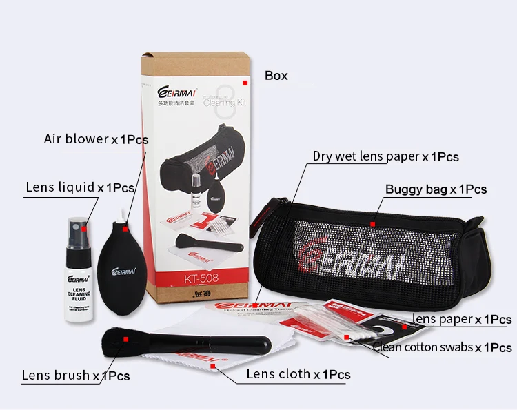 Professional camera lens cleaning kit