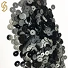High Quality PET Black Flat Sequins Round Cup Wholesale Plastic Bulk Loose Sequins