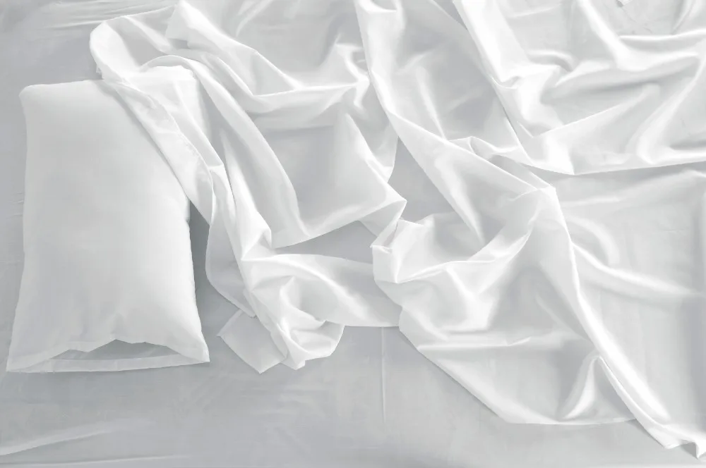 50% Cotton 50% Polyester White Bed Sheets Set For Hotels And Hospitals ...