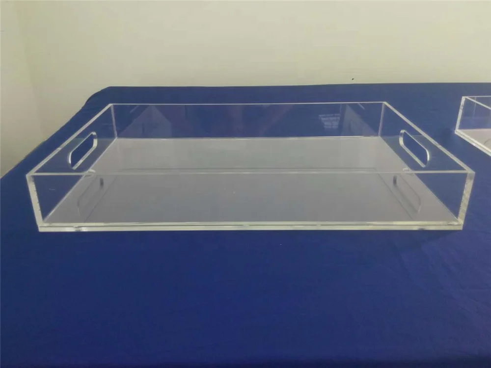 Clear Acrylic Lucite Breakfast Serving Tray With Handles Buy Clear
