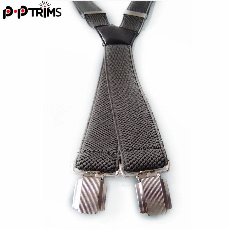 custom polyester solid colour children suspender belt with clips