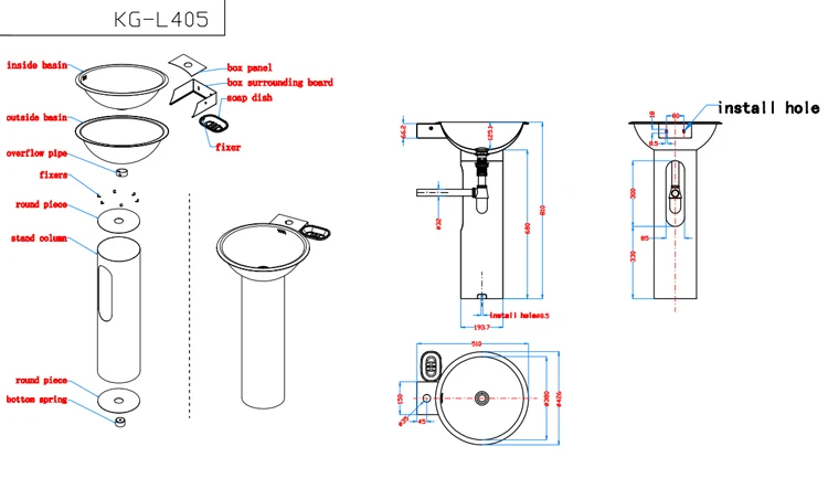 wash basin dimensions