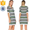 12GG Computer Knitted Short Sleeve Summer Mini Dresses For Ladies Manufcature Wholesale Fashion Women Apparel (TF0769D)
