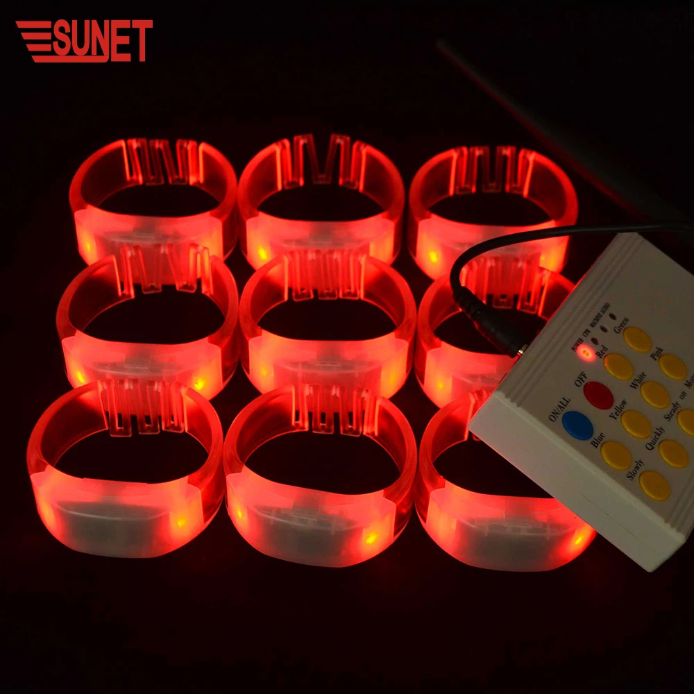 2020 SUNJET Hot Sale Party Supplies Radio Controlled LED RFID Wristband-RFID Chip Inserted