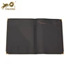 New Classic Black Leather Writing Pad Folio Brass Edges Portfolio Note Cover