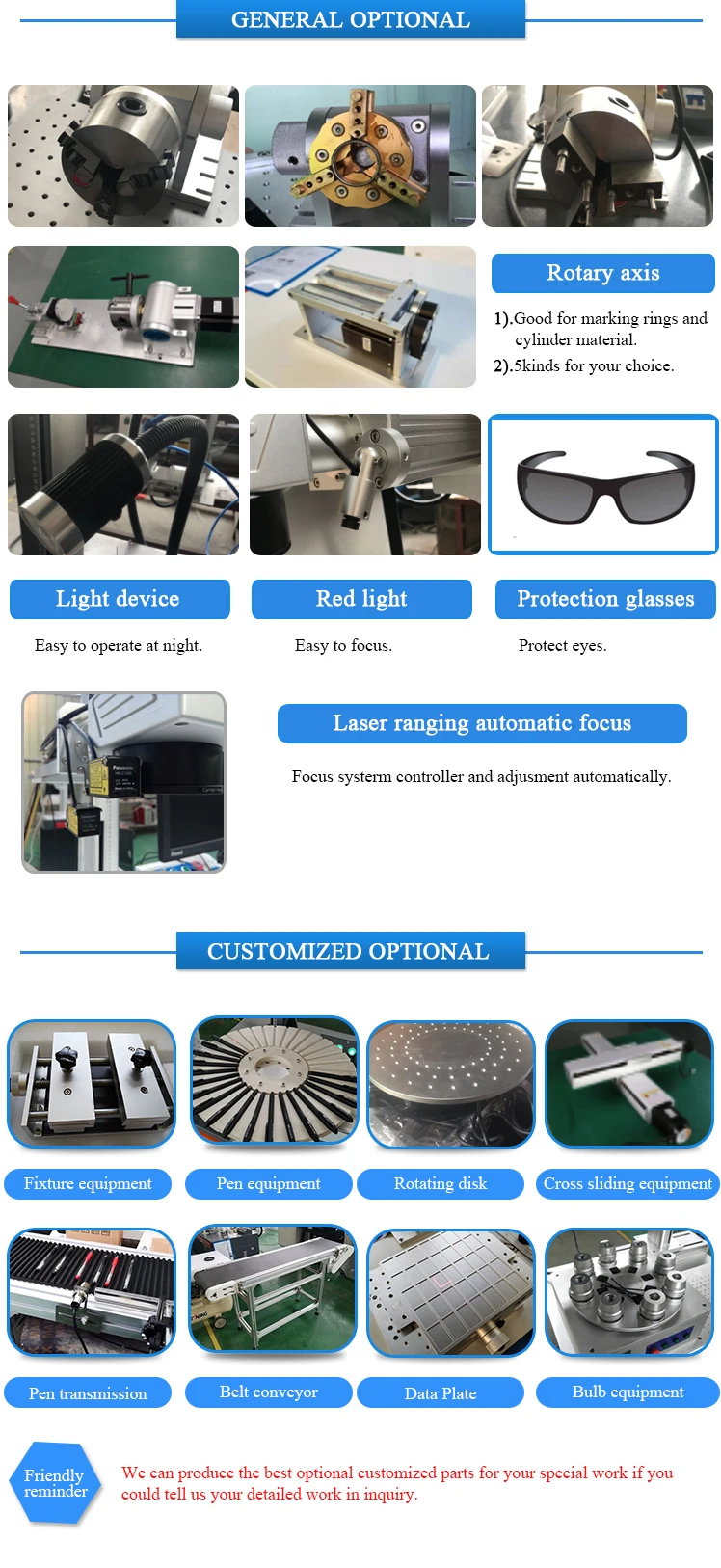 Raycus power source fiber Knife laser marking machine parts