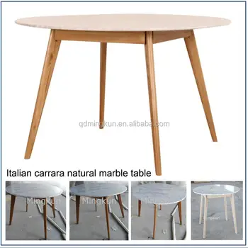 Marmortisch Mit Holzbeinen
