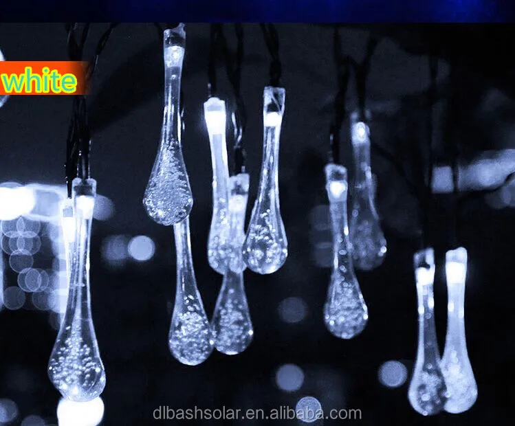 30 LED outdoor Icicle Lights Solar Powered Raindrop String light