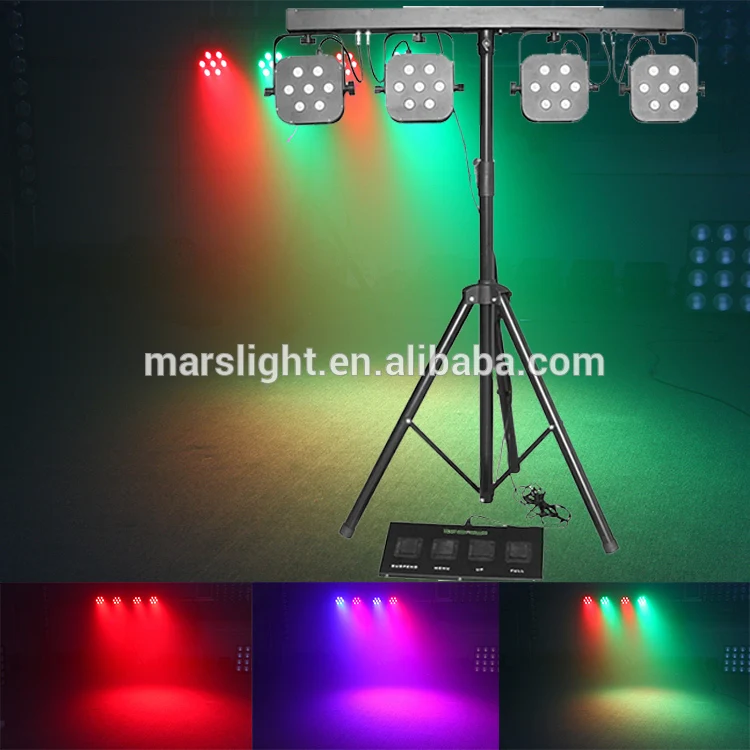 Par Leds Stage Rave Tricolor 4 Par LED Stage Light System with Stand - Portable DJ Lighting ...