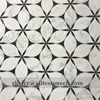 waterjet mosaic oriental white marble with nero marquina stone tile flower design