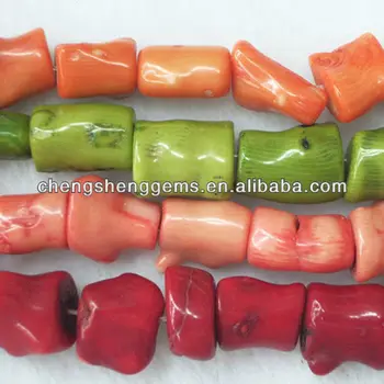 6-8mm Natural Oil Dyed Red Coral 