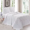 Classic design microfiber embroidery quilt set bedspread set have some ready goods