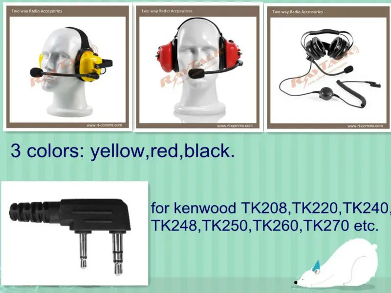 2 Way Radio Noise Cancelling Headset /headphone With Boom Microphone