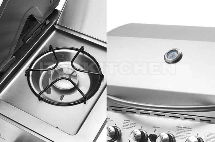 Family day Commercial gas bbq grill machine Europe and USA Style Stainless Steel Liquid Propane Gas BBQ Grill trolley