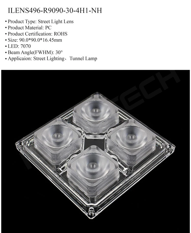 Led Optical Lens Plastic Street Light Replacement Lens Module Lens