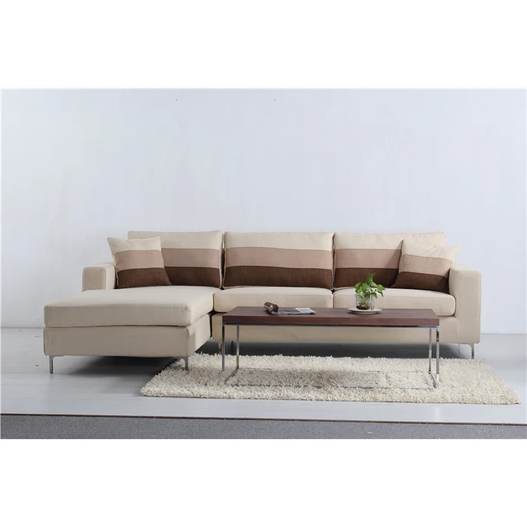 Sofá muebles de sala en forma de L de esquina moderno sofá de la tela