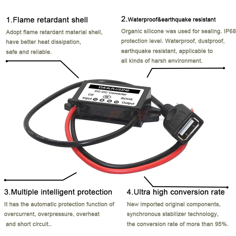 Dc Dc Converter 12v To 5v Usb Female Type A Step Down Module For Car
