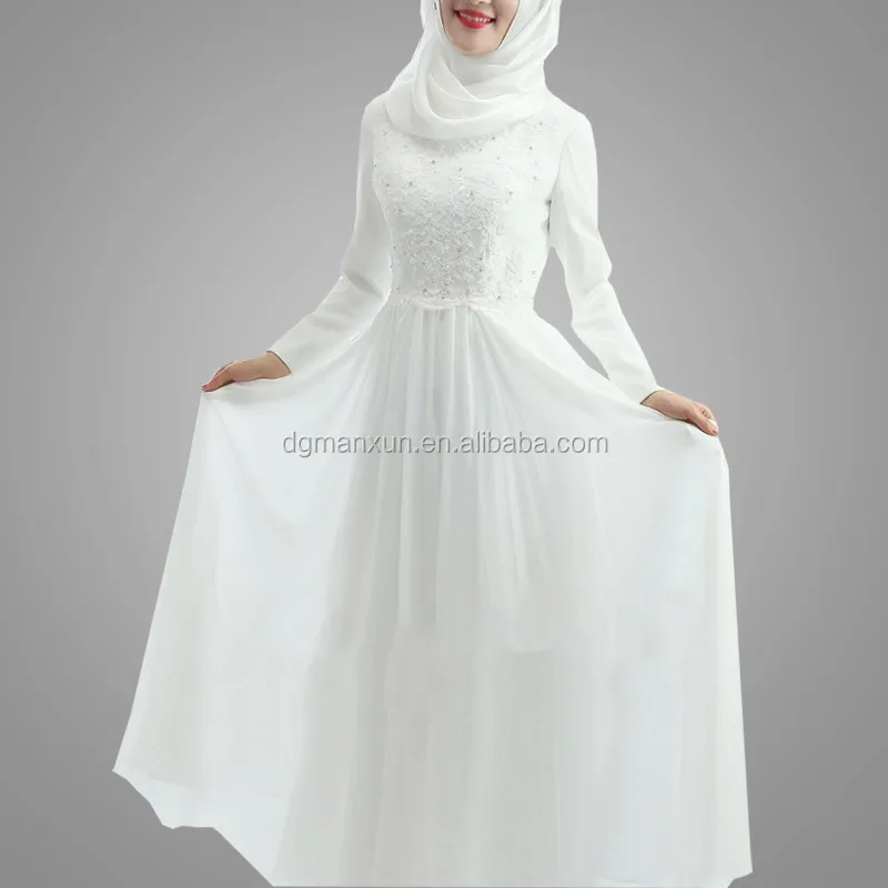New Design Muslim Wedding Dress White Abaya Online Shopping Girl ...