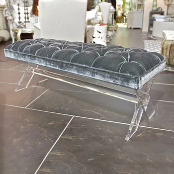 modern acrylic piano bench soft cushion lucite chair