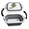 Foldable Multi-function Kitchen Plastic Washing and Draining Veggies Fruits Food Grade Sink Storage Basket