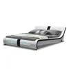 Italian Design Black And White Pu Leather frame Led bed
