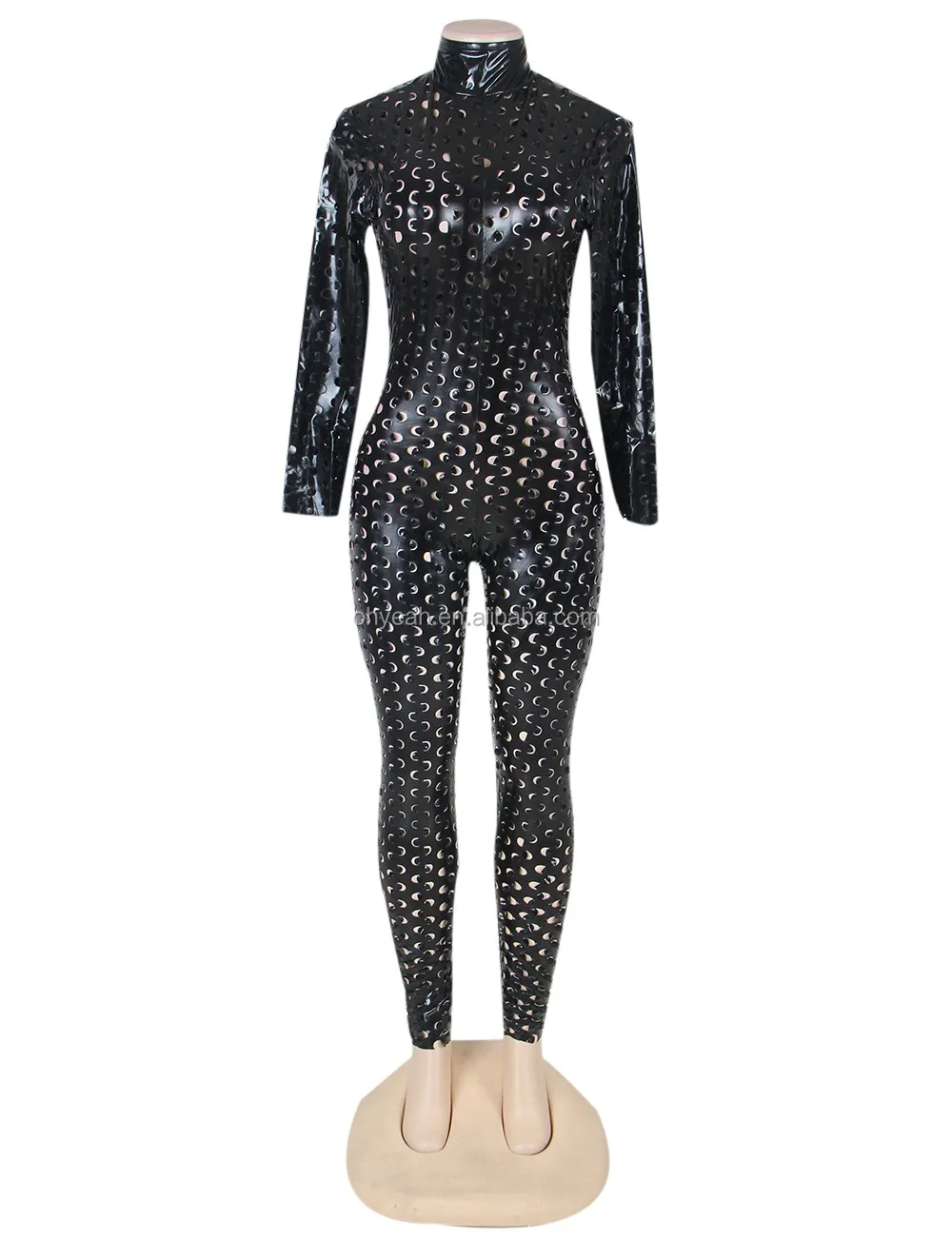Fish Scales Like Stylish Sexy See Through Leather Catsuit Bodysuit ...