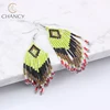 Hot sale popular boho tassel seed bead hook earrings for girls and women