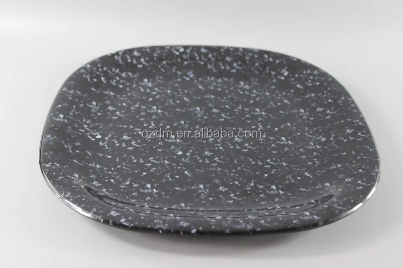 Black Plate , Melamine Square Plate Dessert Plate