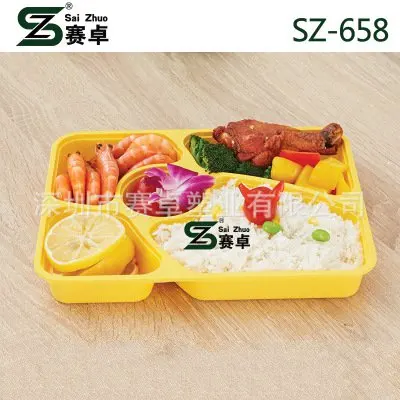 new design 5 compartment disposable plastic food container with lid