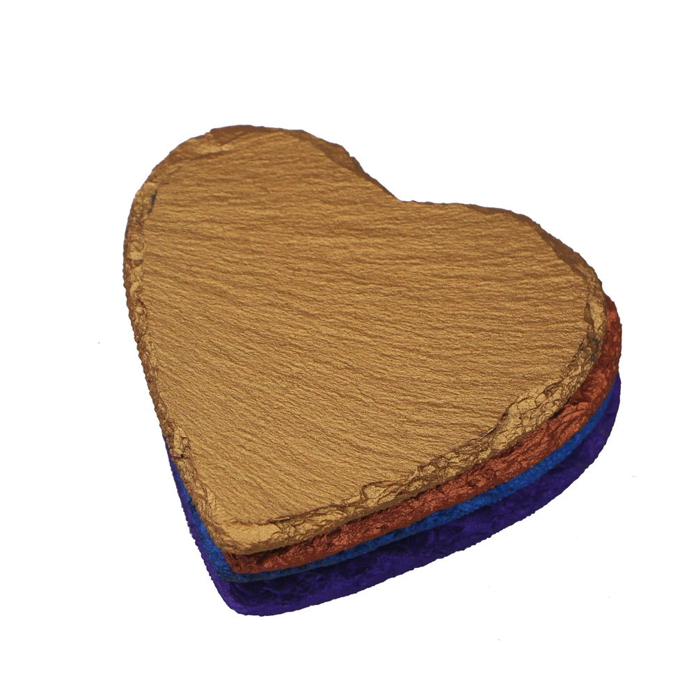 Custom Round Cardboard Gold Color Slate Stone Coaster Buy Gold Color