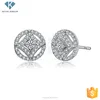 Round shape pave diamond daily wear silver earrings 925 HOT in China