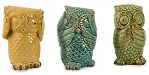 Wise Owls Set Of 3, SET OF 3, MULTI