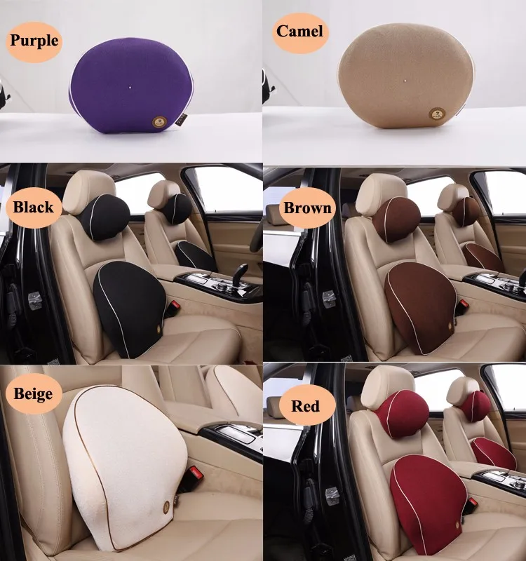 Soft Car Memory Foam  Lumbar Back and Neck  Pillows