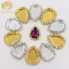 Tear Drop Empty Metal Claw Setting for Sew-on Rhinestone