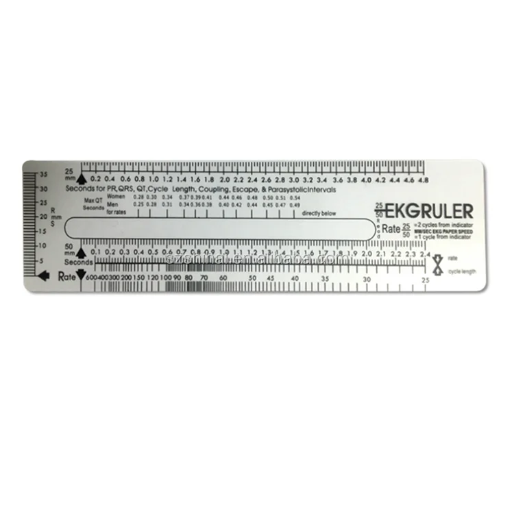 Hospital Plastic EKG Heart Rate Electrocardiogram Scale Ruler