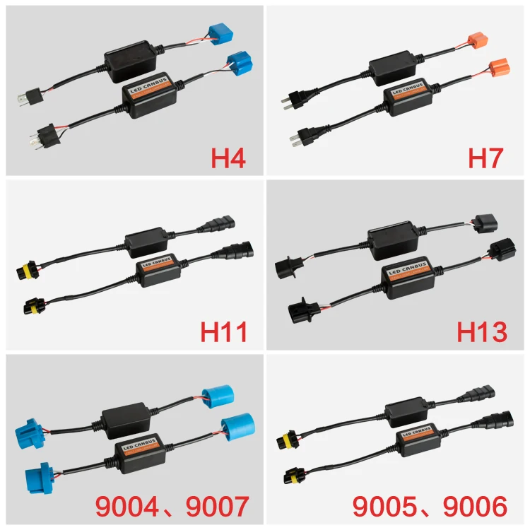 No blinking No flashing No flick IP67 12V Car led bulb use H11 hb3 hb4 h7 error free canbus led headlight decoder