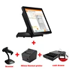 15 inch LED Display all in one cash register touch screen pos machine with thermal printer/1d scanner and cash drawer