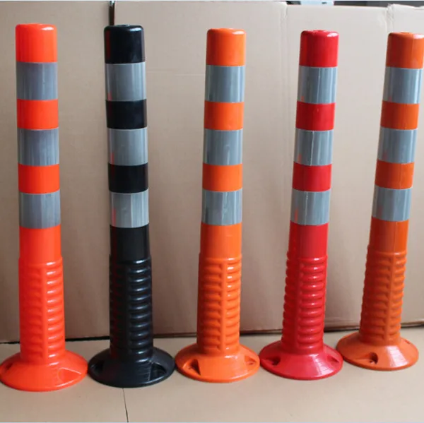 Road delineator PU flexible spring post traffic reflective security bollard