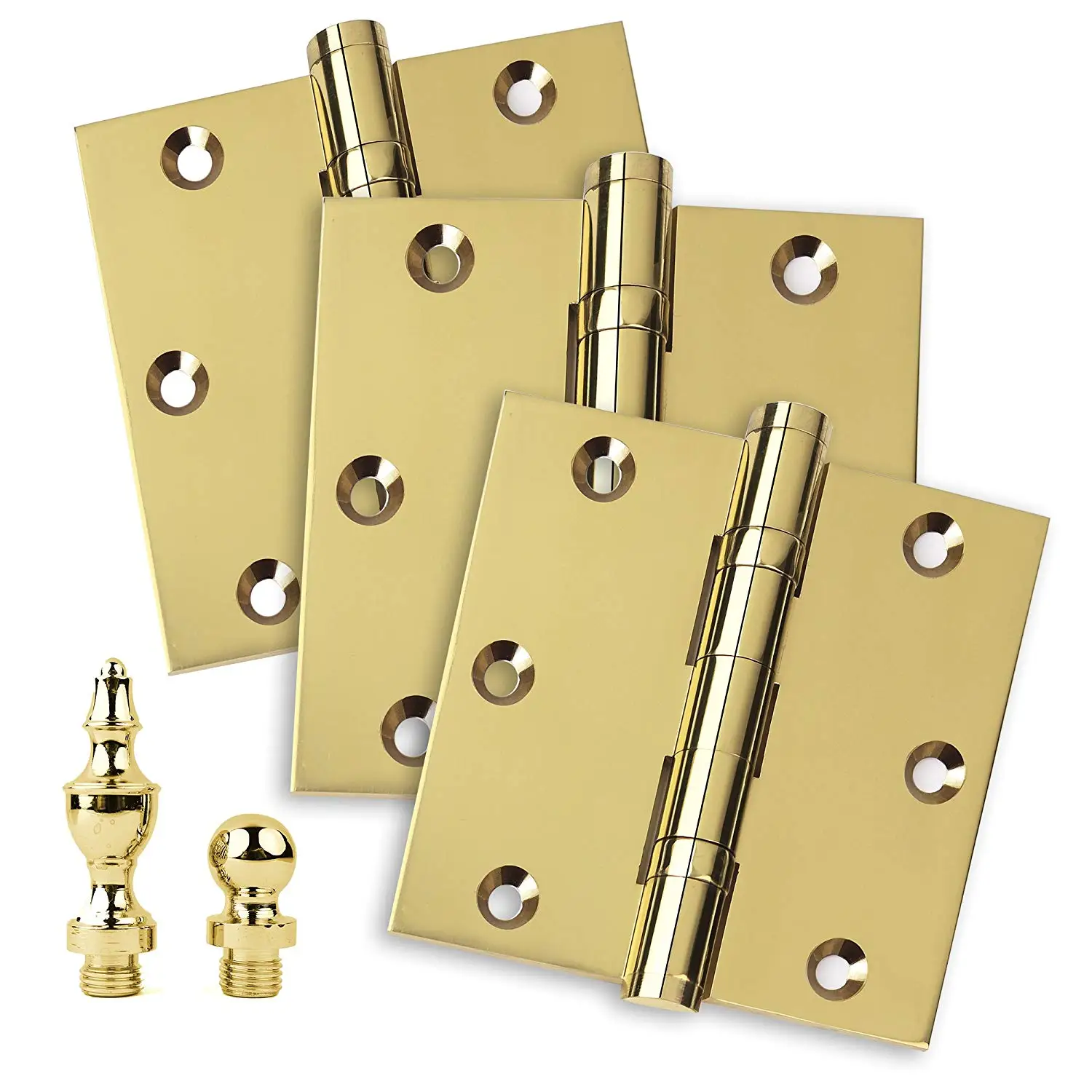 The Hillman Group 853000 2 x 1-3//8 Solid Brass Ball Tipped Hinge Bright Brass Finish 1-Pack