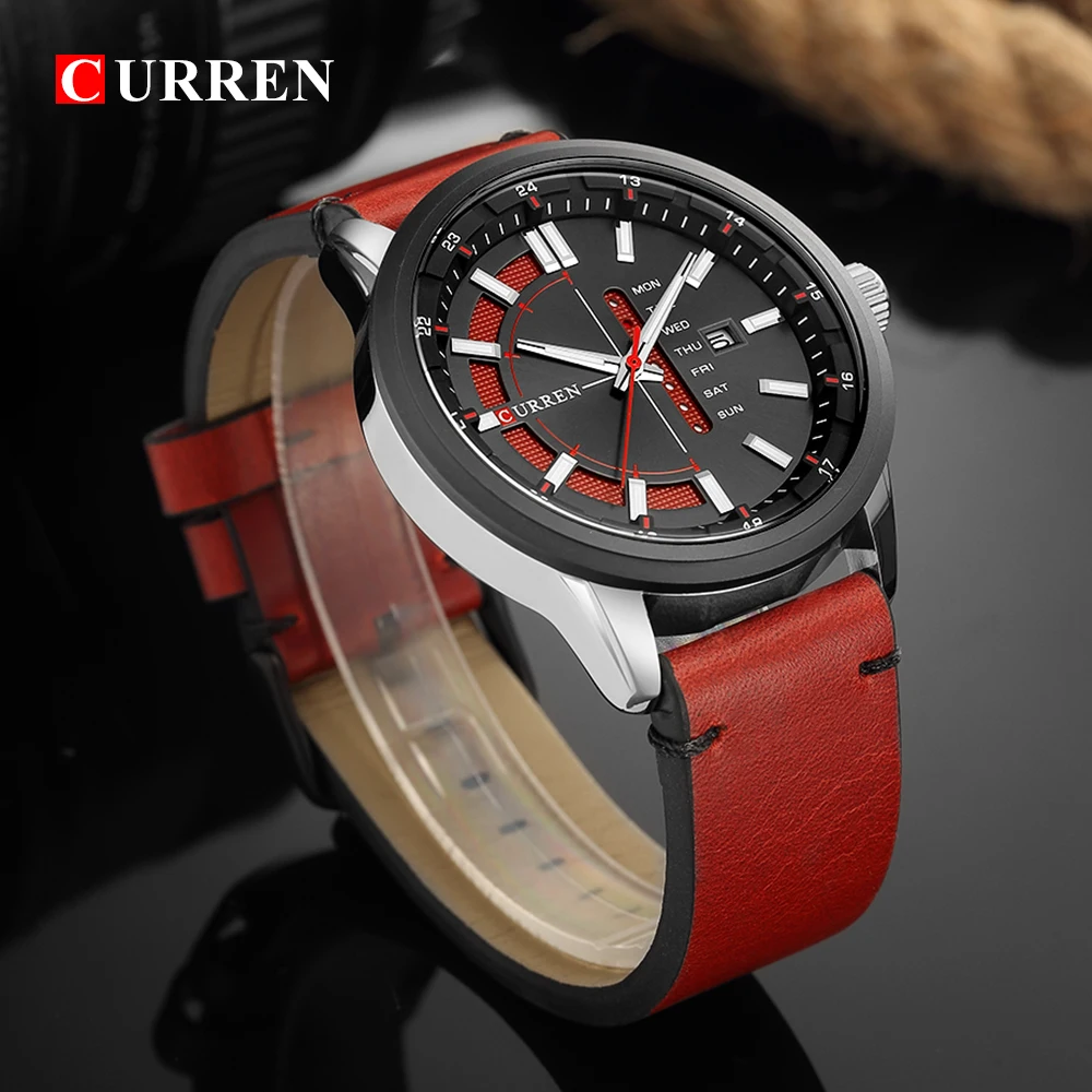 curren 8307 men's fashion&casual watches auto date colorful