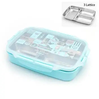 Hot Pot Lunch Box Metal Rectangular Stainless Steel Thermos Kids Bento ...