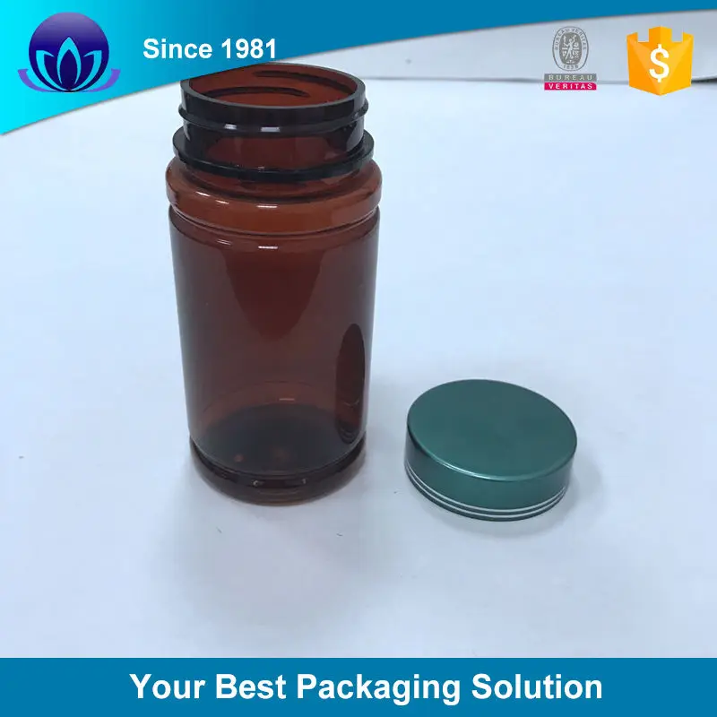 Wholesale Empty 250ml Plastic Medical Glass Jar Green Powder Apothecary