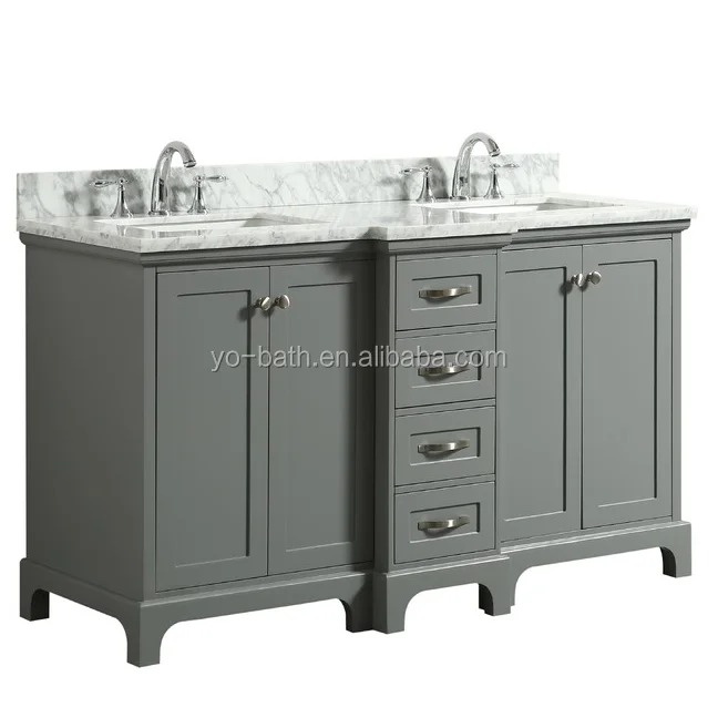 Solid Wood Double Sink Commercial Bathroom Vanity Design ...