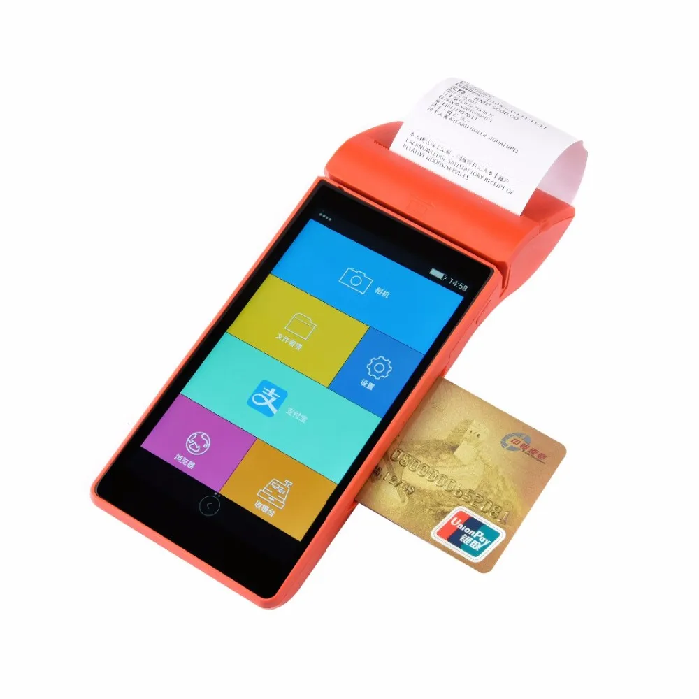 Touch Screen 4g Android 5.1 Wireless Pos Terminal Mobile Handheld Credit Card Swipe Machine With