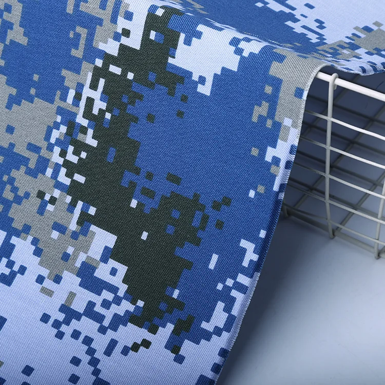 海军蓝色迷彩军装斜纹制服面料