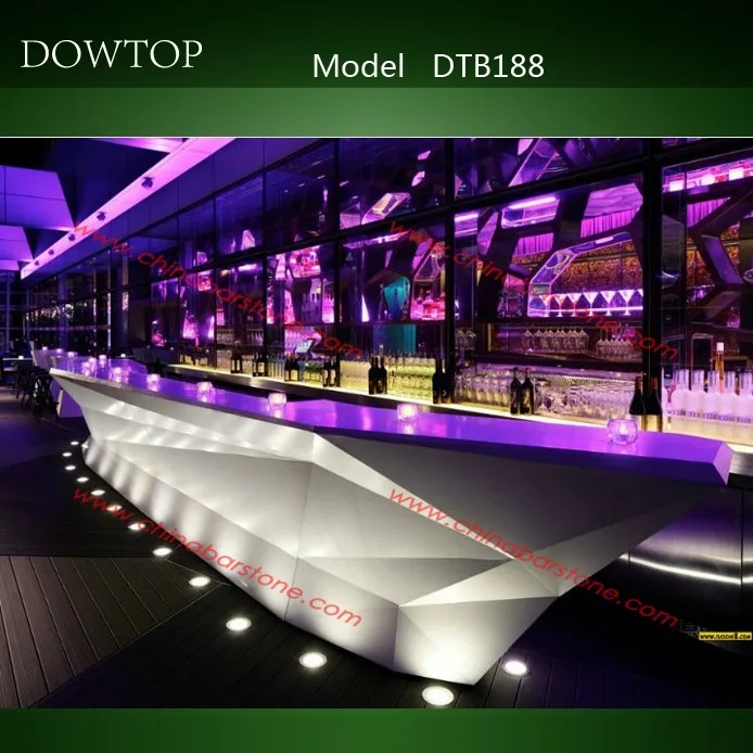 Moderno forma de barco contador de la barra iluminada-Mesas de bar