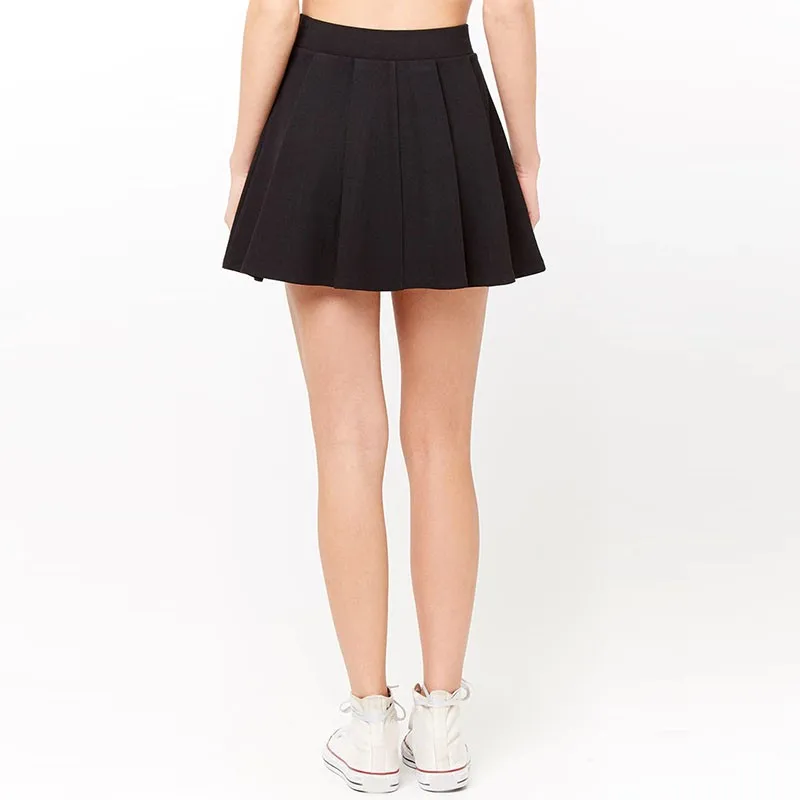 New Fashion Design Lady Short Skirt Women Black Box Pleat Mini Skirt ...