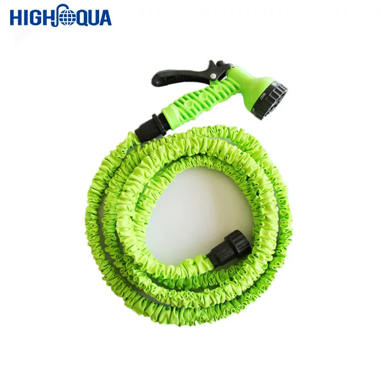 Latex Expandable No Kink Garden Hose Pipe With 7 Function Spray