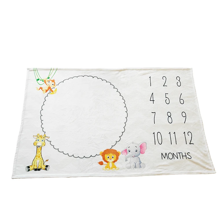 Newborn Baby Sublimation Blanket Wholesale Milestone Personalized Baby